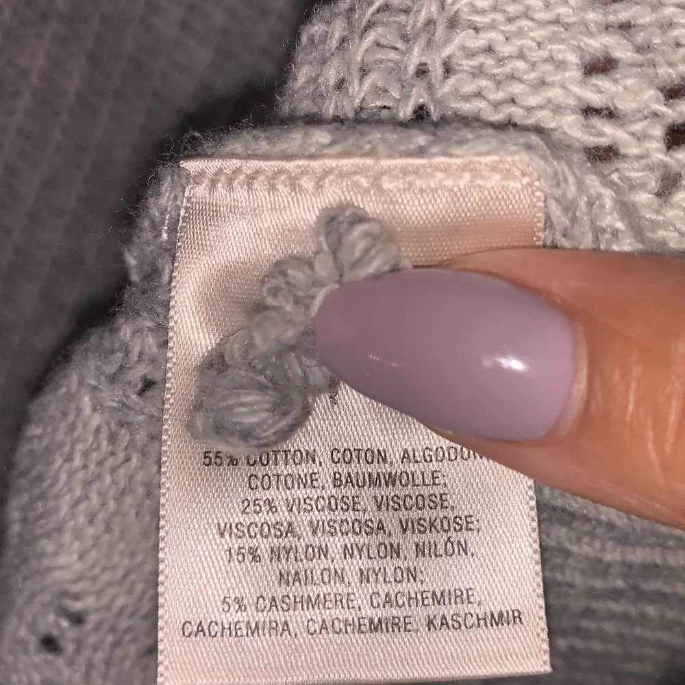 Moth by Anthropologie Gray Waterfall Knot Sweater